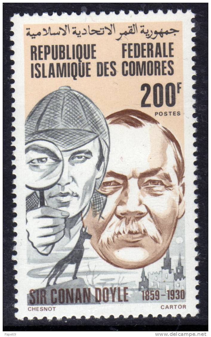 Comores N° 325  X  50ème Anniversaire De La Mort De Sir Arthur Doyle,  Trace De Charnière Sinon TB - Comores (1975-...)