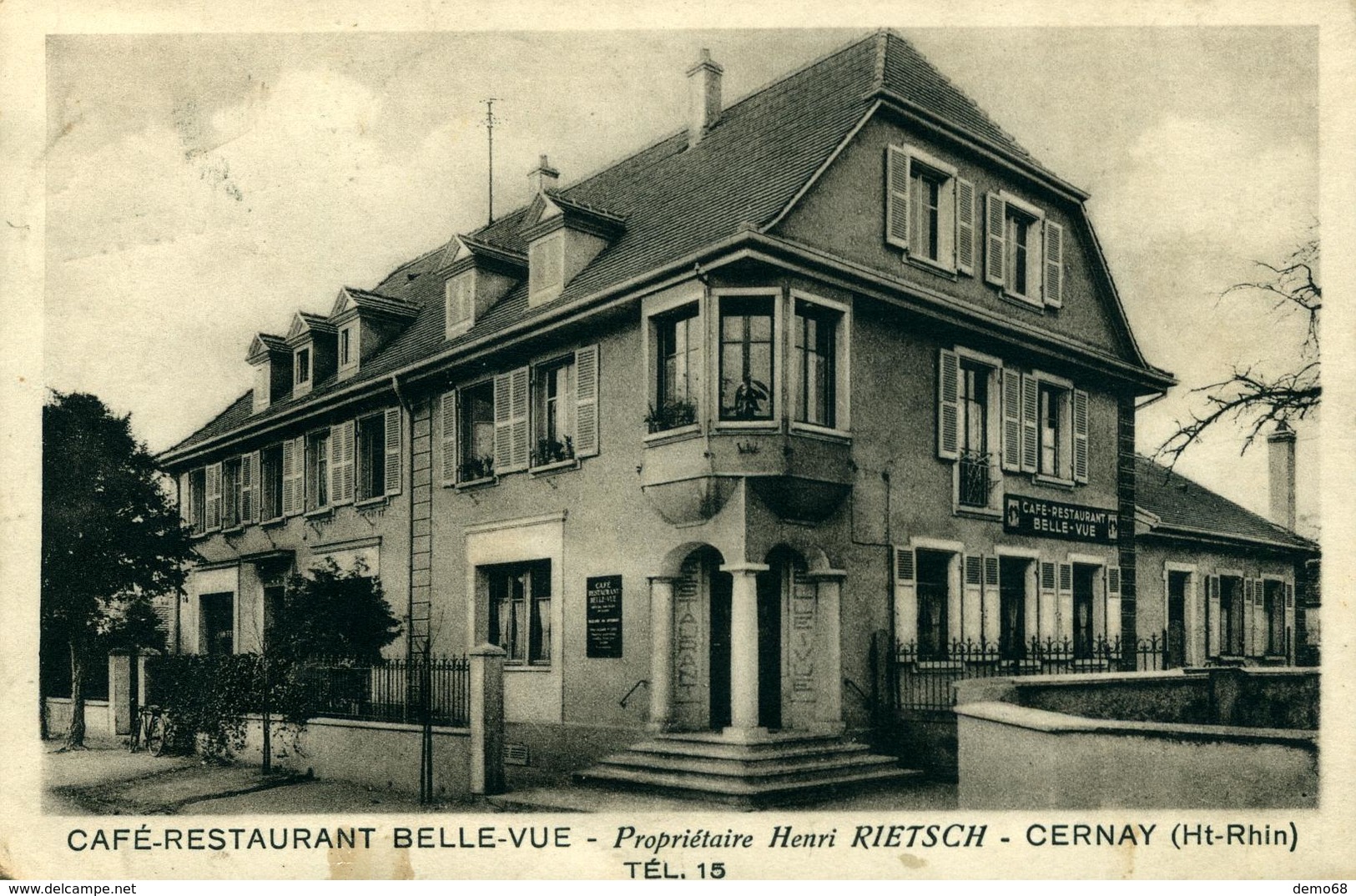 CERNAY Café Restaurant Belle-Vue Rietsch Henri Propriétaire - Cernay