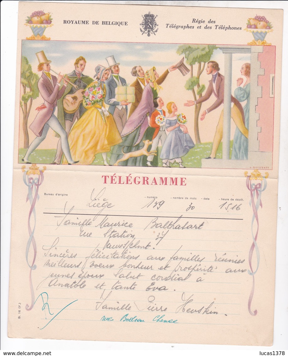 TELEGRAMME DE PHILANTROPIE / BUISSERET / DEPART LIEGE - Telegrammen