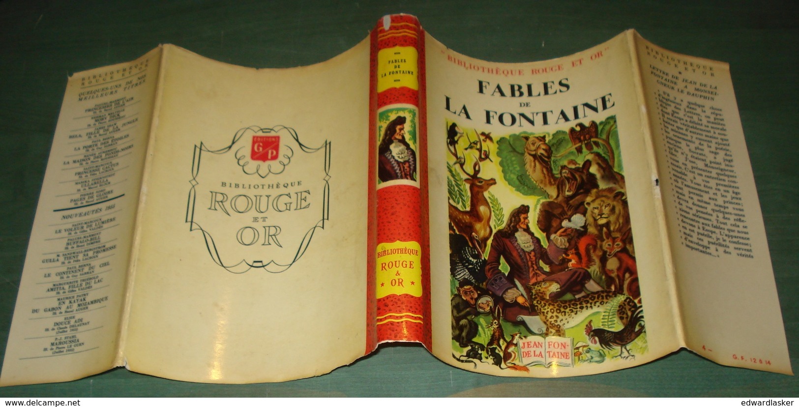 Bibl. ROUGE ET OR n°4 : Fables de LA FONTAINE - 1949 - Raoul Auger