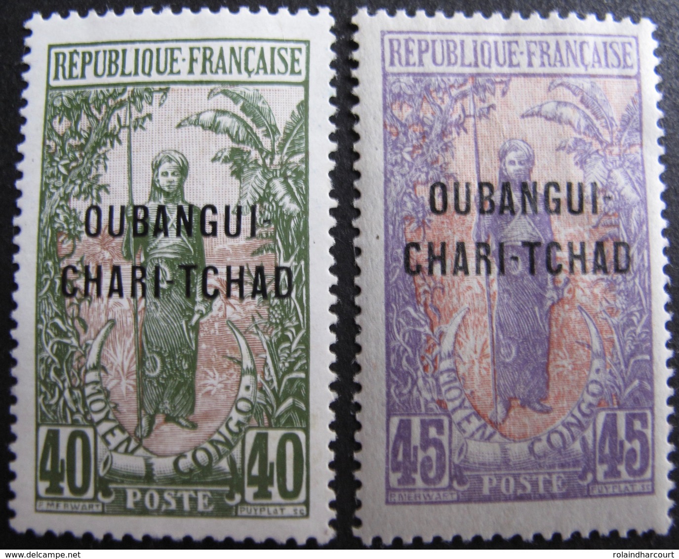 R3586/1159 - 1915 - COLONIES FR. - OUBANGUI-CHARI-TCHAD - N°11 à 12 NEUFS* - Cote : 17,00 € - Neufs