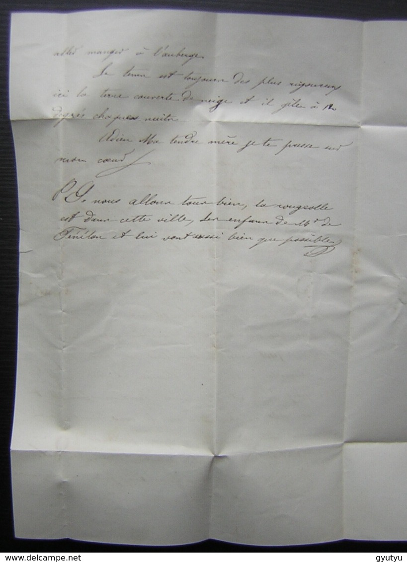 1845 Marque D'entrée Tour T 1 Strasbourg Rouge + TT Sur Une Lettre De Francfort  (Allemagne), Pour Lyon - Marques D'entrées