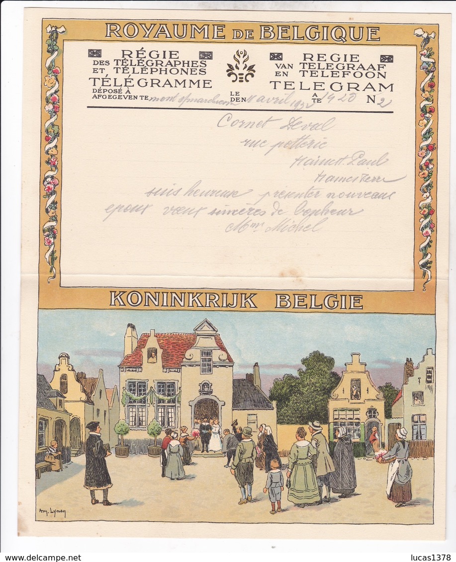 TELEGRAMME DE PHILANTROPIE / 1932 / LYNEN / DEPART MONT ........ - Telegramas