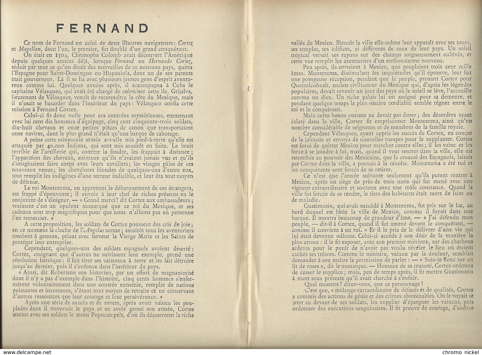 Fernand CORTEZ Cortes Conquistador  Mexique México Protège-cahier Couverture 220 X 175  Bon état 3 Scans - Protège-cahiers