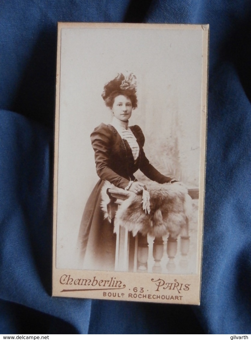 Photo Mini CDV Chamberlin à Paris - Jeune Femme élégante Vers 1895 1900 L403A - Anciennes (Av. 1900)