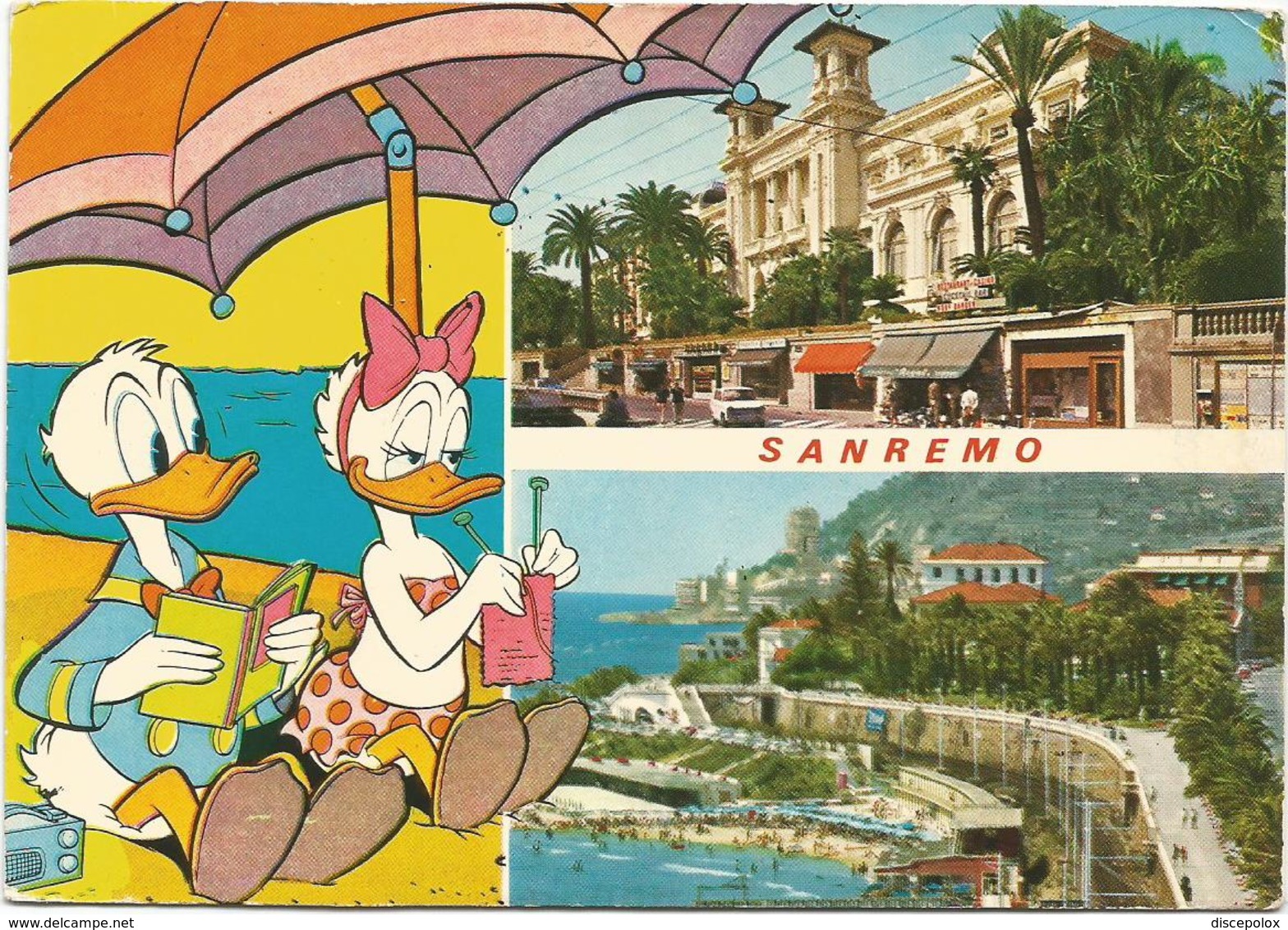 V3197 Sanremo (Imperia) - Walt Disney - Paolino Paperino Donald Duck - Paperina Daisy Duck / Non Viaggiata - Altri & Non Classificati