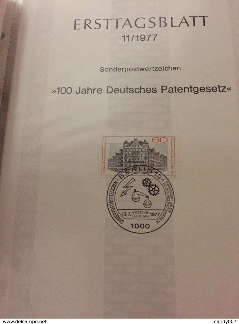 Collection de 686 FDC Allemagne ,Berlin de 1977 à 1992 sous pochettes plastique super état