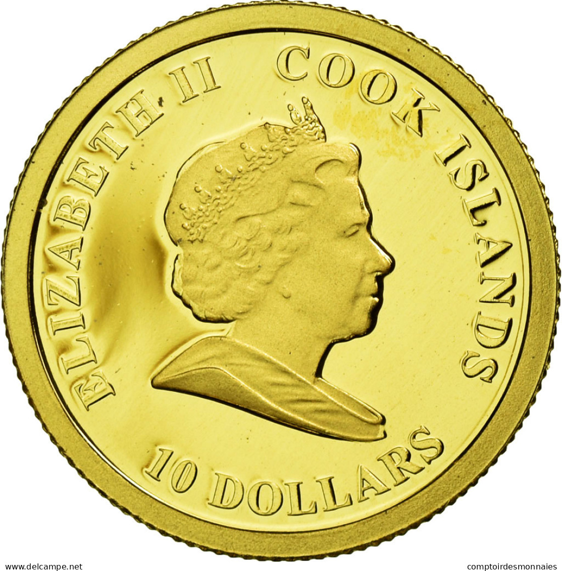 Monnaie, Îles Cook, Elizabeth II, 10 Dollars, 2010, CIT, FDC, Or, KM:1298 - Isole Cook