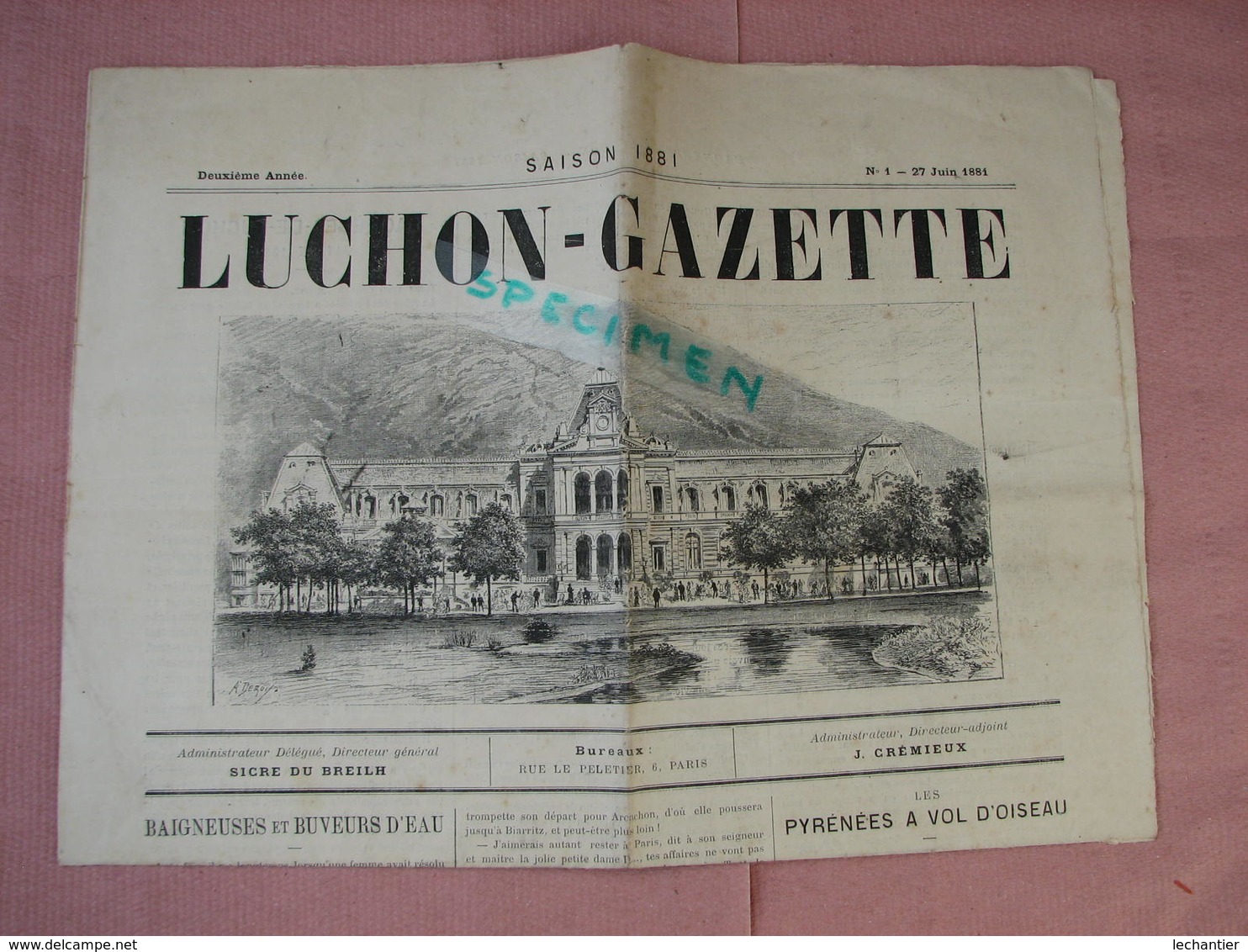 LUCHON-GAZETTE 1881 Revue Estivale N° 1 4 Pages 33X47 - Revues Anciennes - Avant 1900