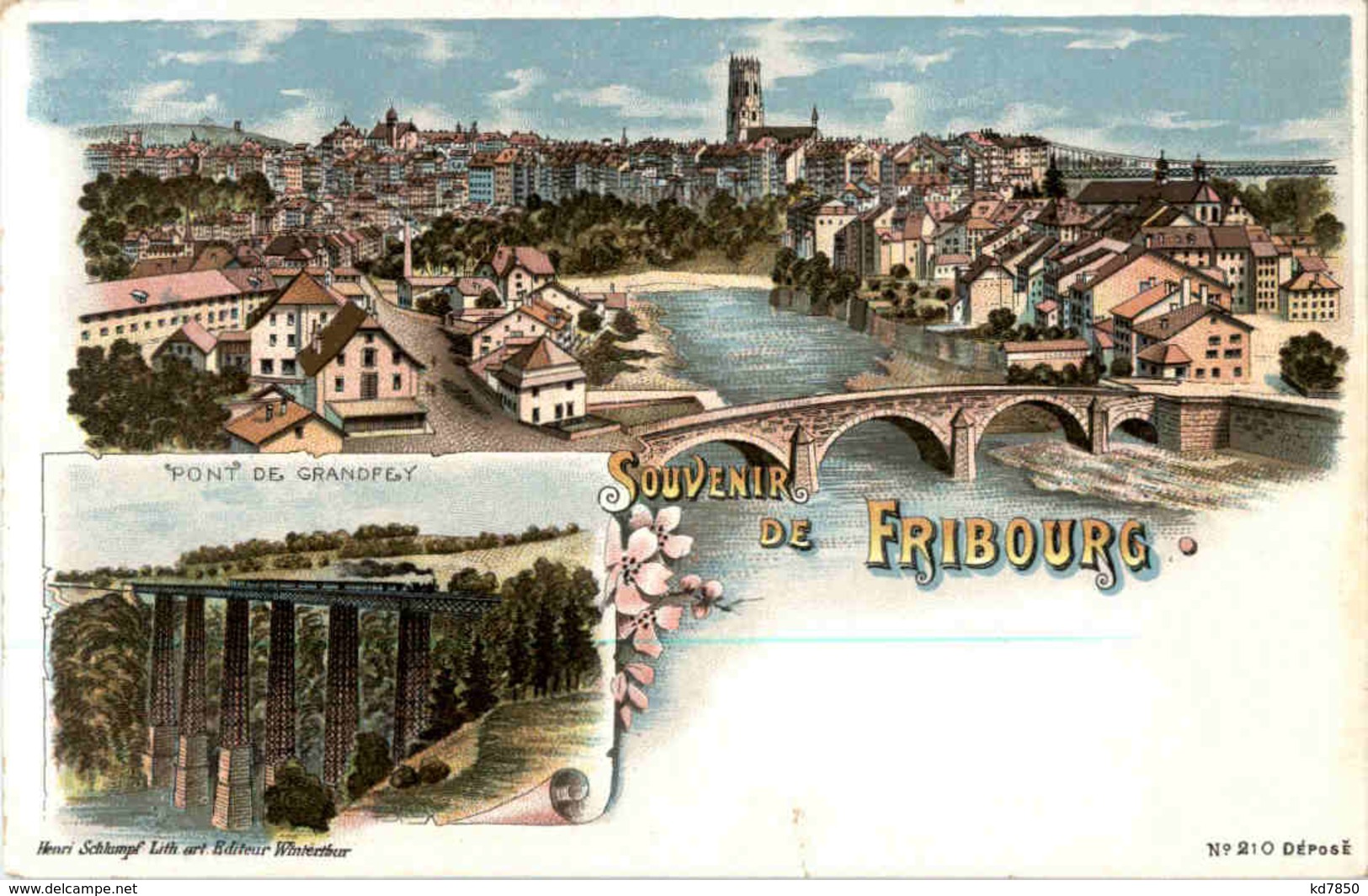 Souvenir De Fribourg - Litho - Fribourg