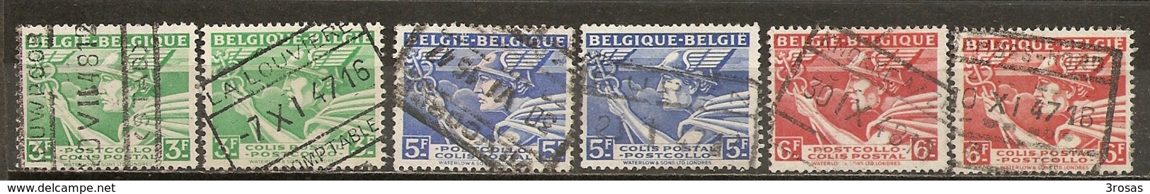 Belgique Belgium 1945 Colis Postal Mercury 2 Sets Complete Obl - Andere & Zonder Classificatie