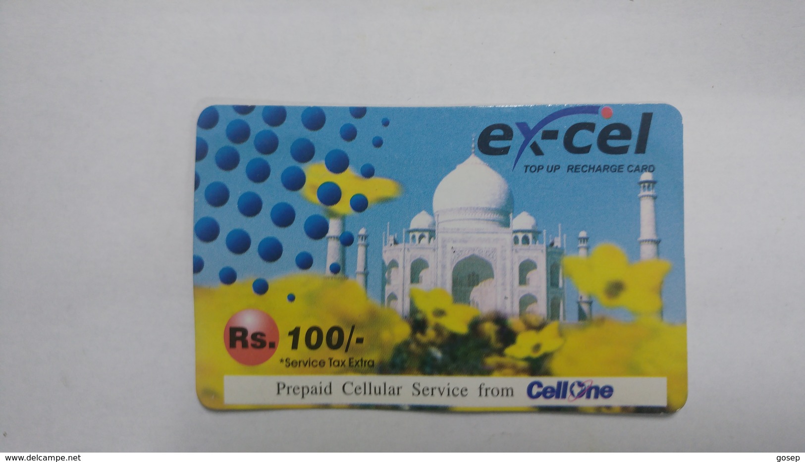 India-ex-cel. Top Up-card-(27p)-(rs.100)-(2.6.2008)-(jaipur)-card Used+1 Card Prepiad Free - India