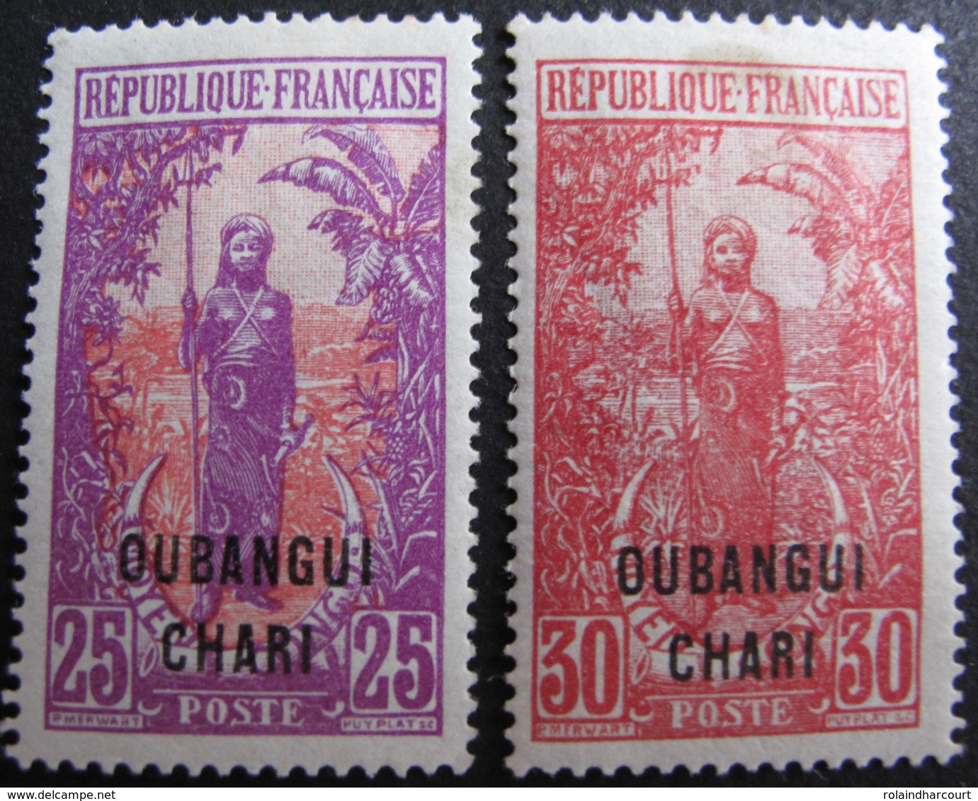 R3586/1164 - 1922 - COLONIES FR. - OUBANGUI CHARI - N°32 à 33 NEUFS* - Cote : 13,50 € - Neufs