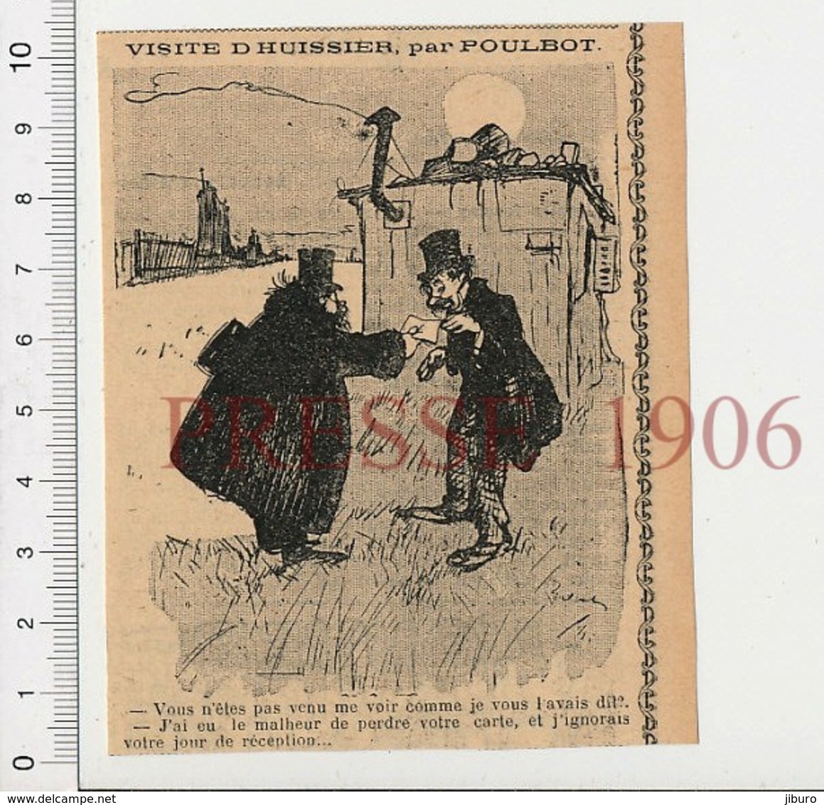 Presse 1906 Humour Métier Ancienne Carte De Visite D'huissier  223W - Unclassified