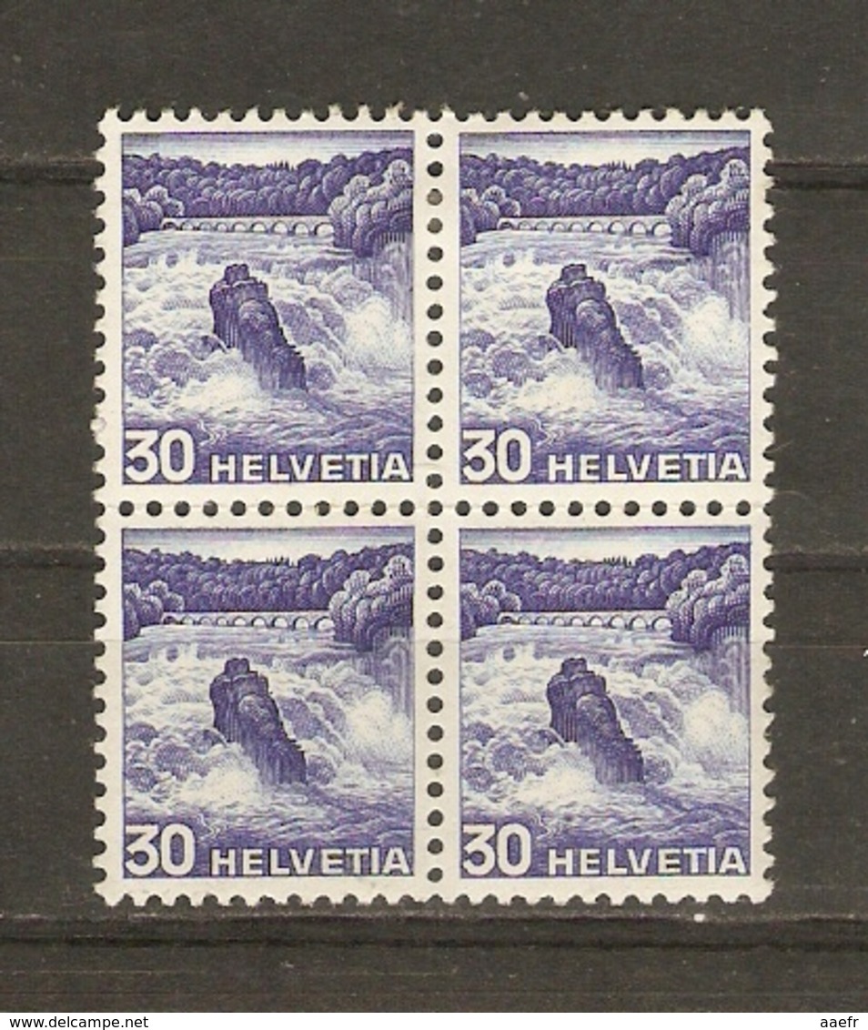 Suisse 1936 - Chutes Du Rhin - 295 - Bloc De 4 MH - Unused Stamps