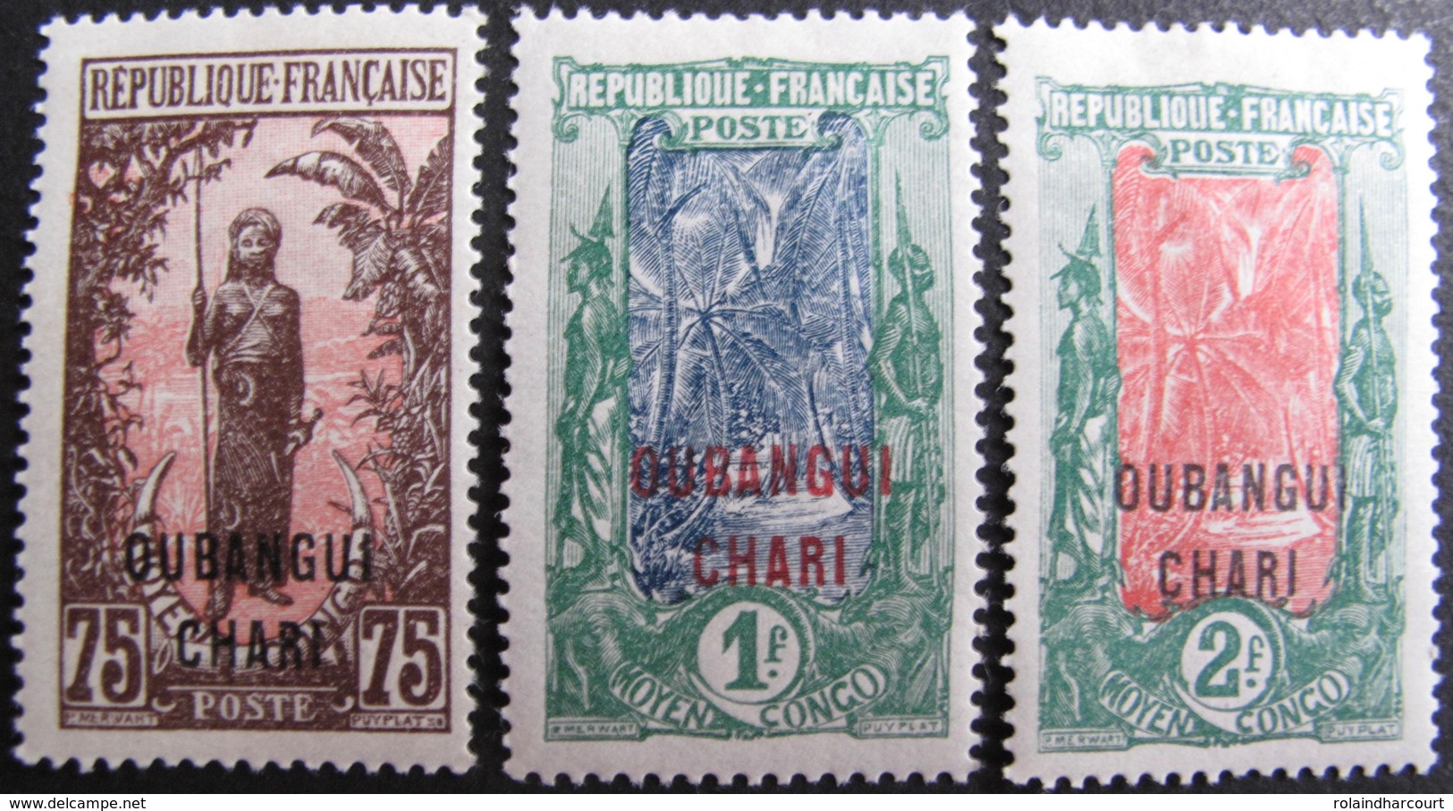 R3586/1166 - 1922 - COLONIES FR. - OUBANGUI CHARI - N°39 à 41 NEUFS* - Cote : 37,30 € - Neufs