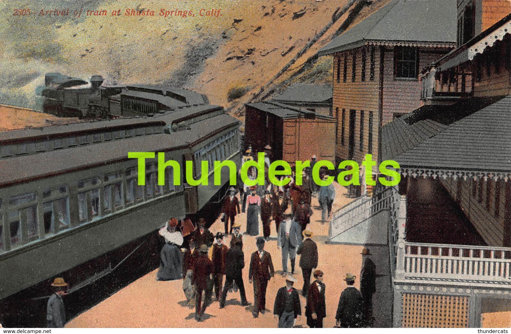 CPA  ARRIVAL OF TRAIN AT SHASTA SPRINGS CALIFORNIA - Autres & Non Classés