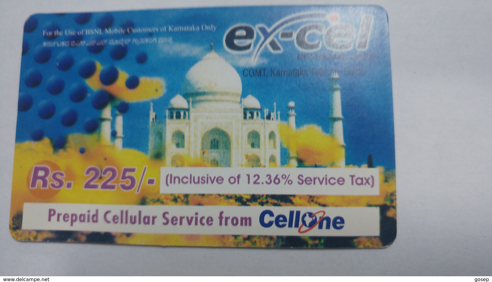 India-ex-cel-recharge Card-(29)-(rs.225)-(30 Day Cards)-(bangalore)-card Used+1 Card Prepiad Free - Inde