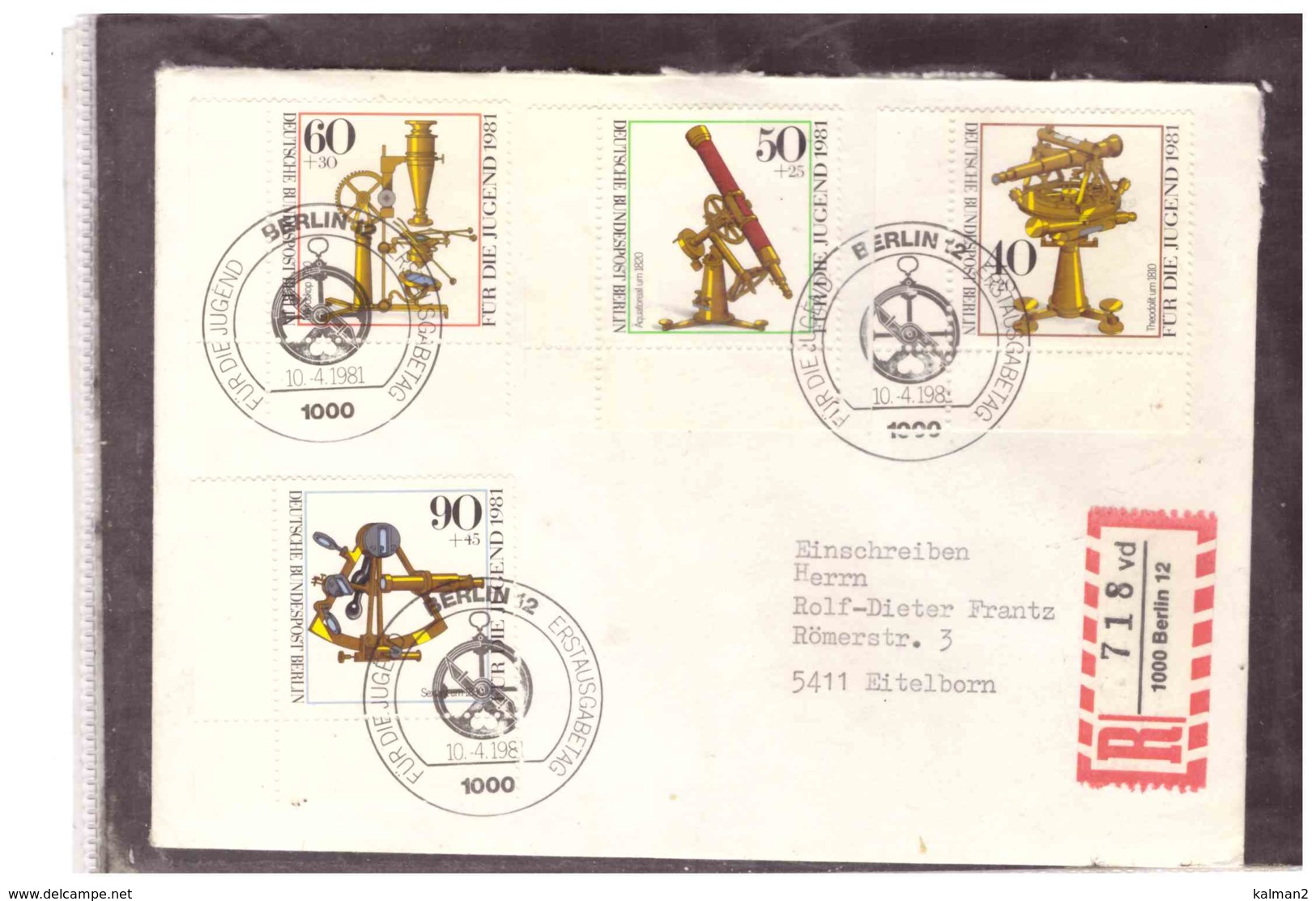 DE2386   -   BERLIN  10.4.1981     /      RE-COVER WITH  INTERESTING POSTAGE - Storia Postale