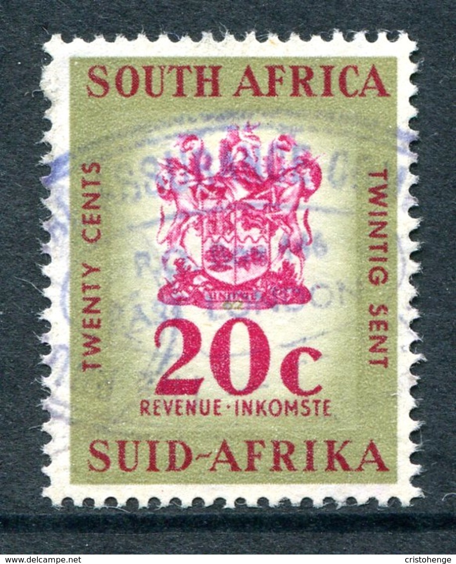 South Africa 1961-68 QEII Revenue - 20 Yellow & Blue Used (Barefoot 114) - Other & Unclassified