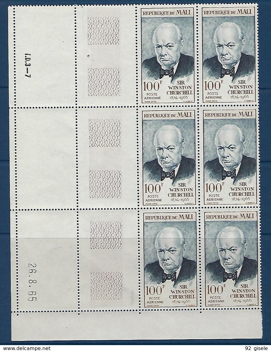 Mali Coins Datés Aerien YT 31 (PA) " W. Churchill " Neuf** Du 26.8.65 - Mali (1959-...)