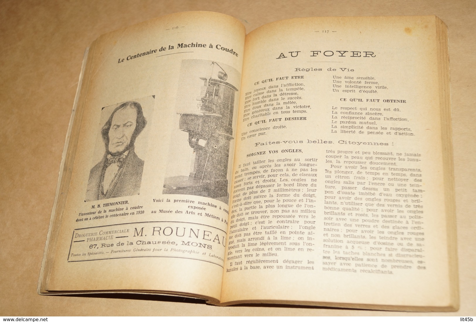 ancien almanach du peuple et de la Wallonie,1931,édition 1930,complet 238 pages,20 Cm./15,5 Cm..collection