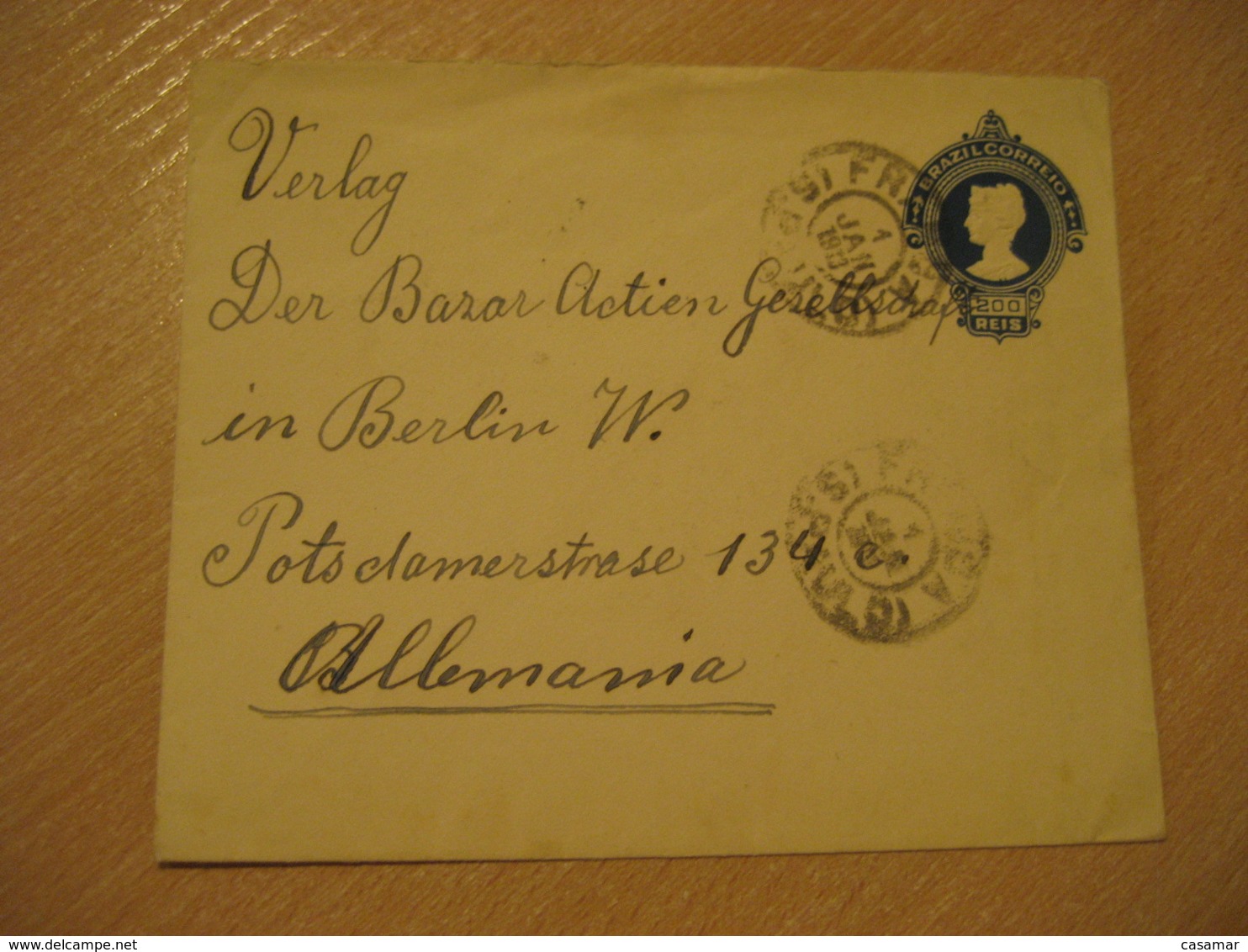 FRANCA 1913 To Berlin Germany Cancel Postal Stationery Cover BRASIL Brazil Bresil - Storia Postale