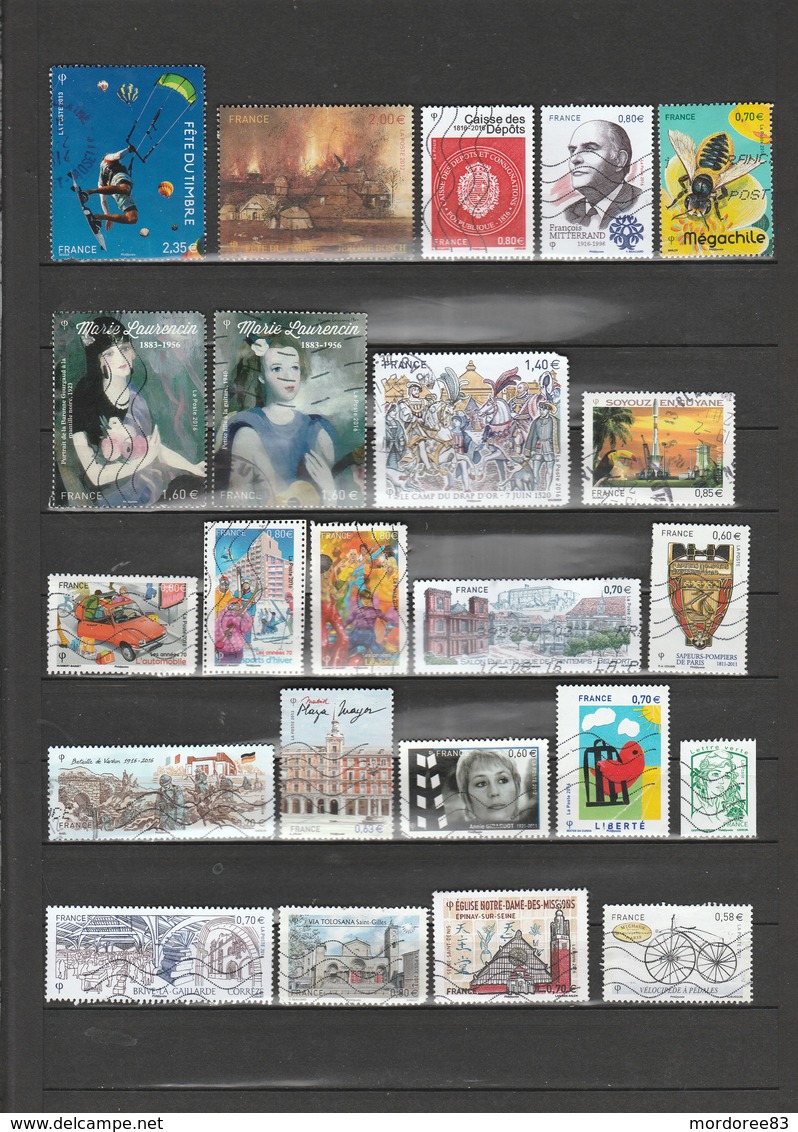 LOT DE 23 TIMBRES OBLITERE ABIMES DEFECTUEUX 2E CHOIX VOIR SCAN - Used Stamps