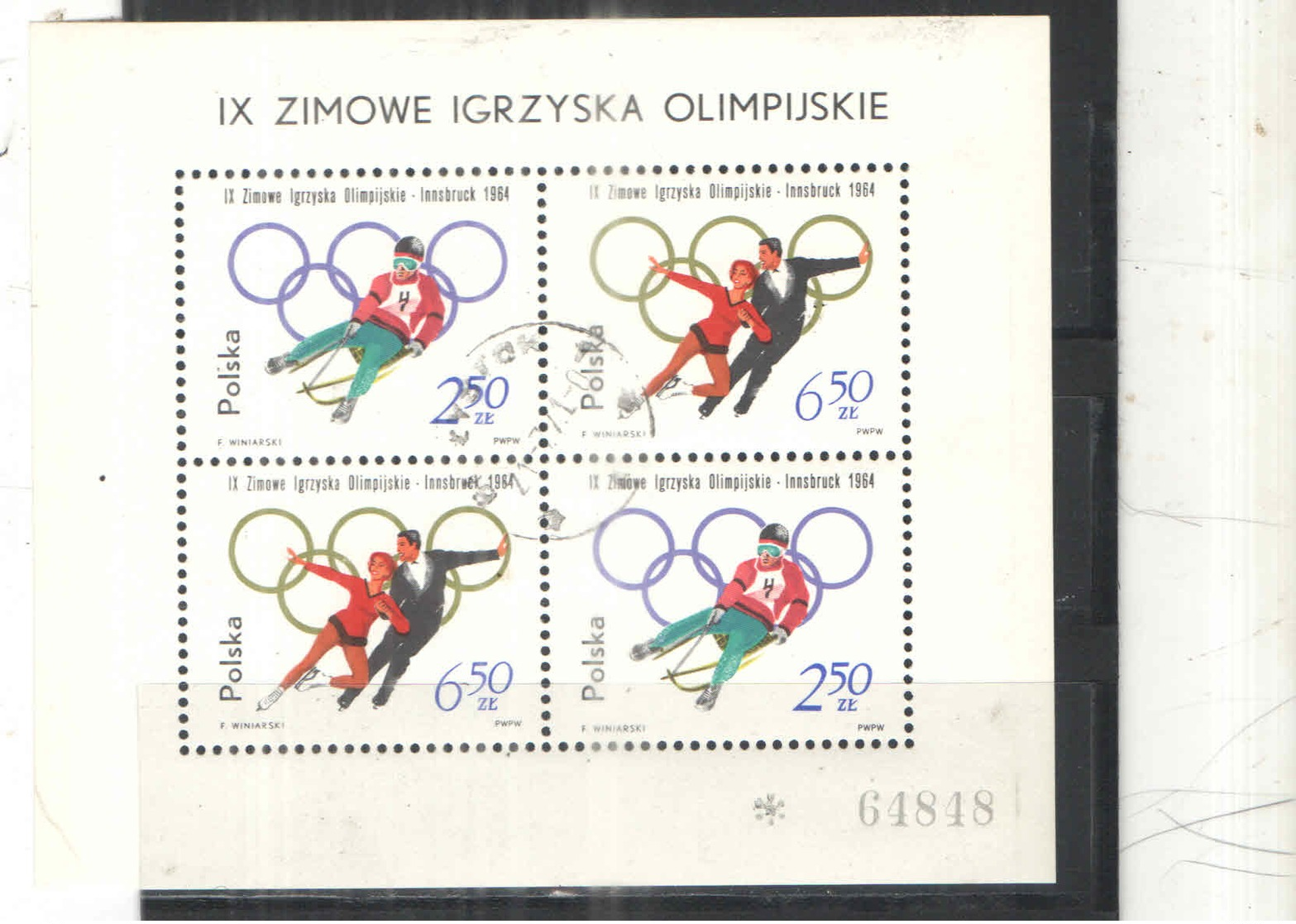 Polonia PO 1964 9 Olimpics Winter Innsbruck S/s Scott.+See Scan On Schaubek Page; - Usati