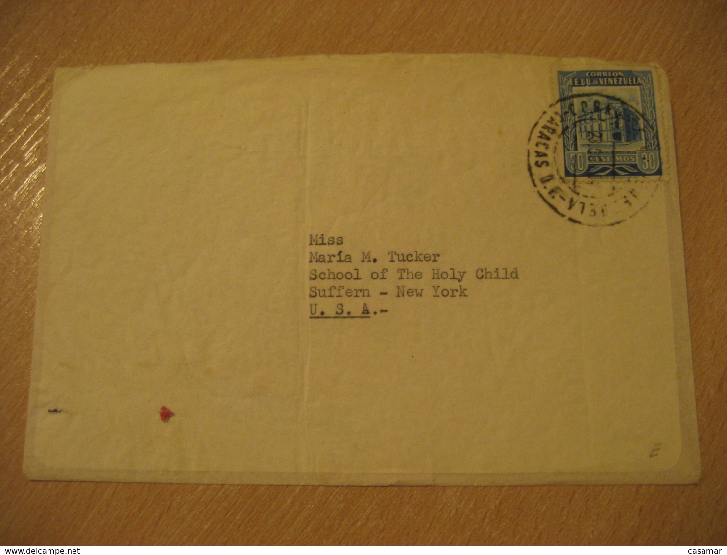 CARACAS 1954 To Suffern NY USA Air Mail Cancel Cover VENEZUELA - Venezuela
