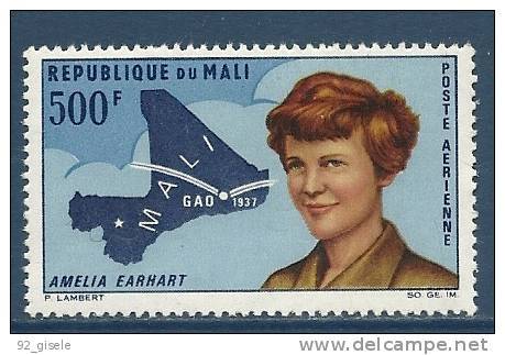 Mali Aerien YT 45 (PA) " Amelia EARHART " 1967 Neuf** - Mali (1959-...)