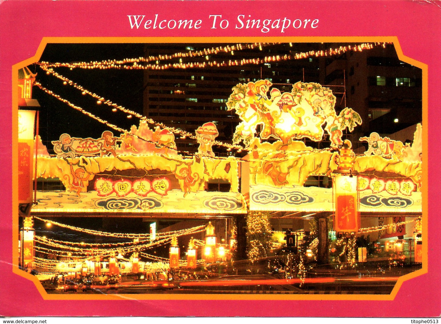 SINGAPOUR. Carte Postale écrite. Chinatown. - Singapore