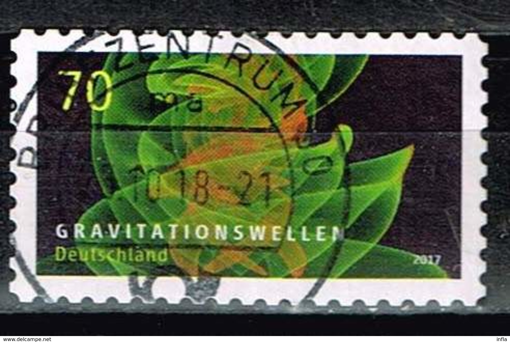 Bund 2018, Michel# 3356 O Gravitationswellen Selbstklebend, Self-adhesive - Used Stamps