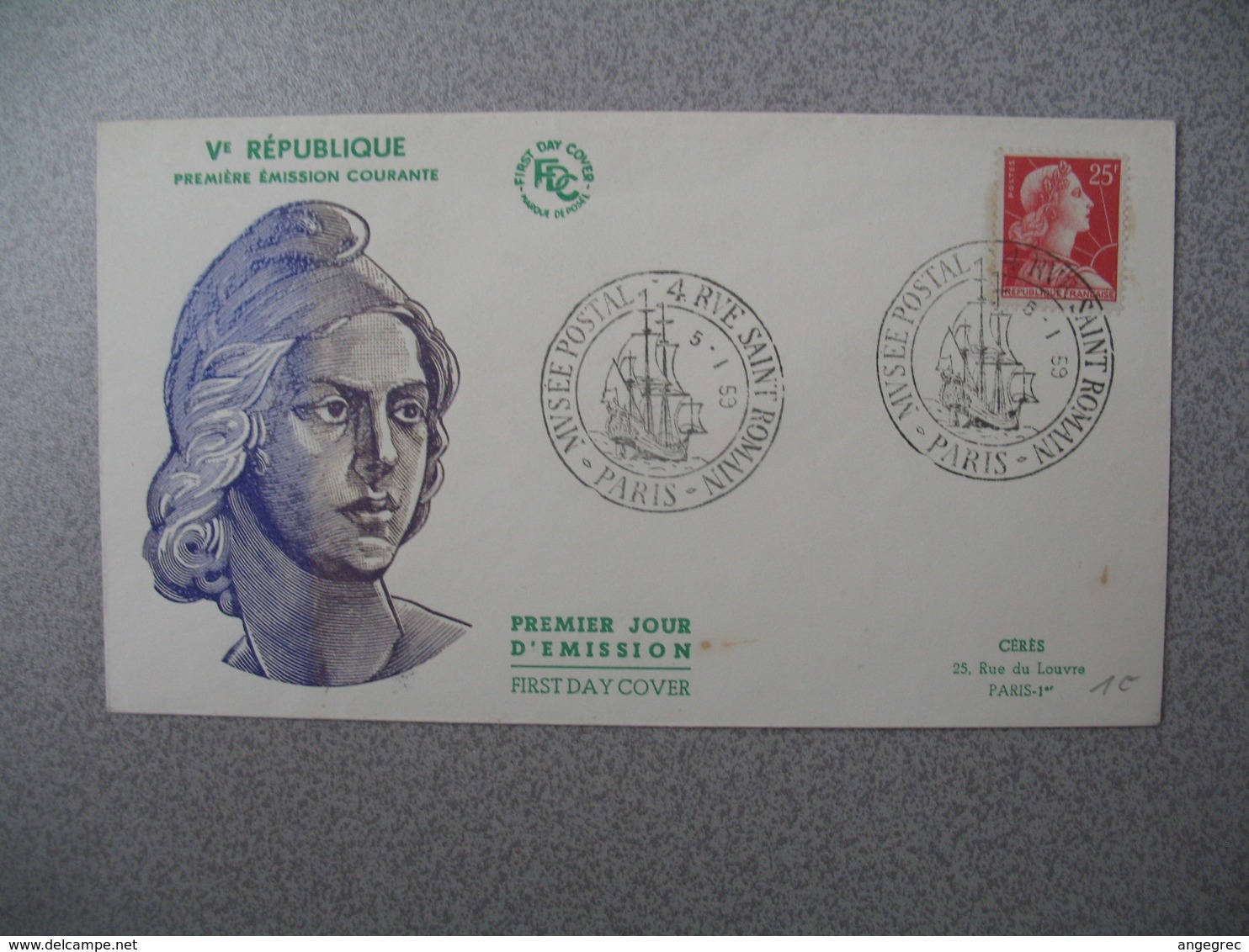 FDC 1959     N° 1011C   Type Marianne De Muller      à Voir - 1950-1959