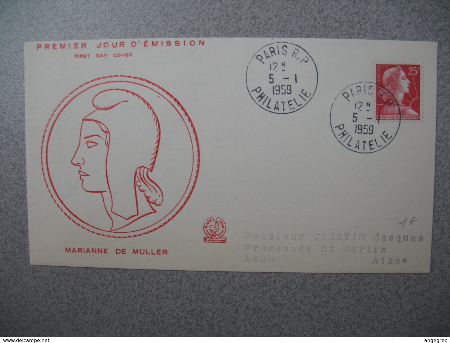 FDC 1959     N° 1011C   Type Marianne De Muller      à Voir - 1950-1959