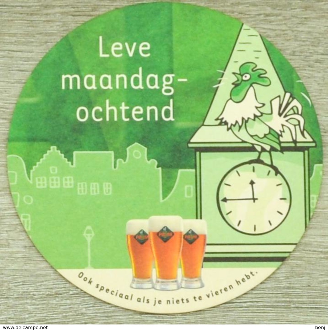 Sous-bock PALM Leve Maandag-ochtend Horloge Coq église Bierdeckel Beermat Bierviltje (CX) - Sous-bocks