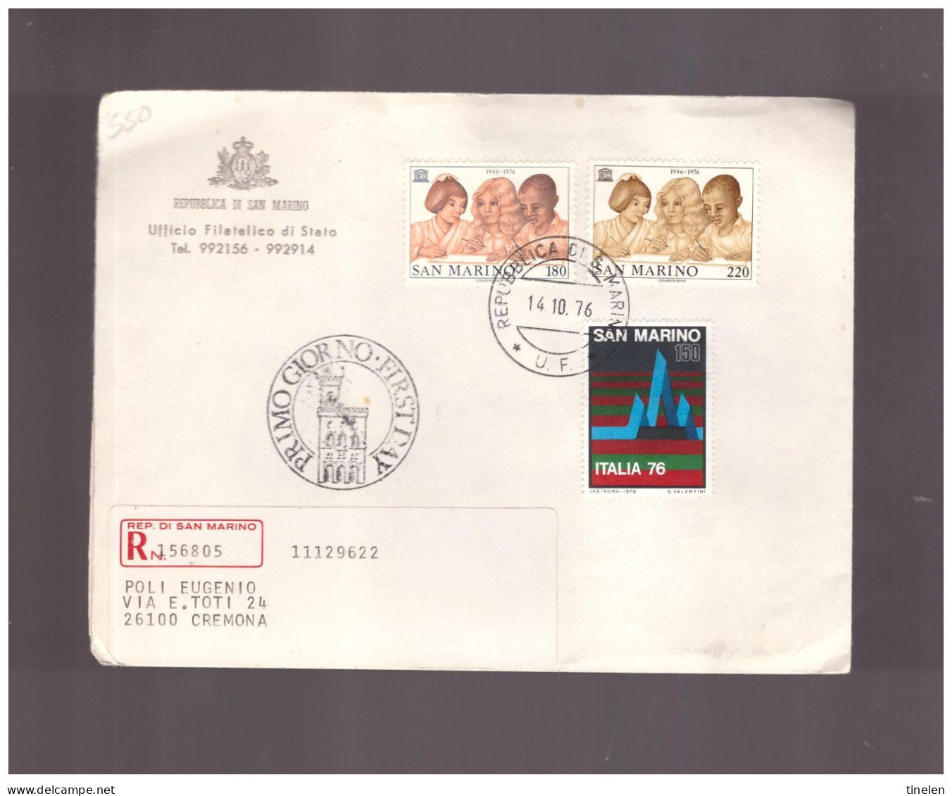 San Marino 1976 Fdc Con 2 Serie "unesco " E "1esposizione Fil Italia 76 " - Esposizioni Filateliche