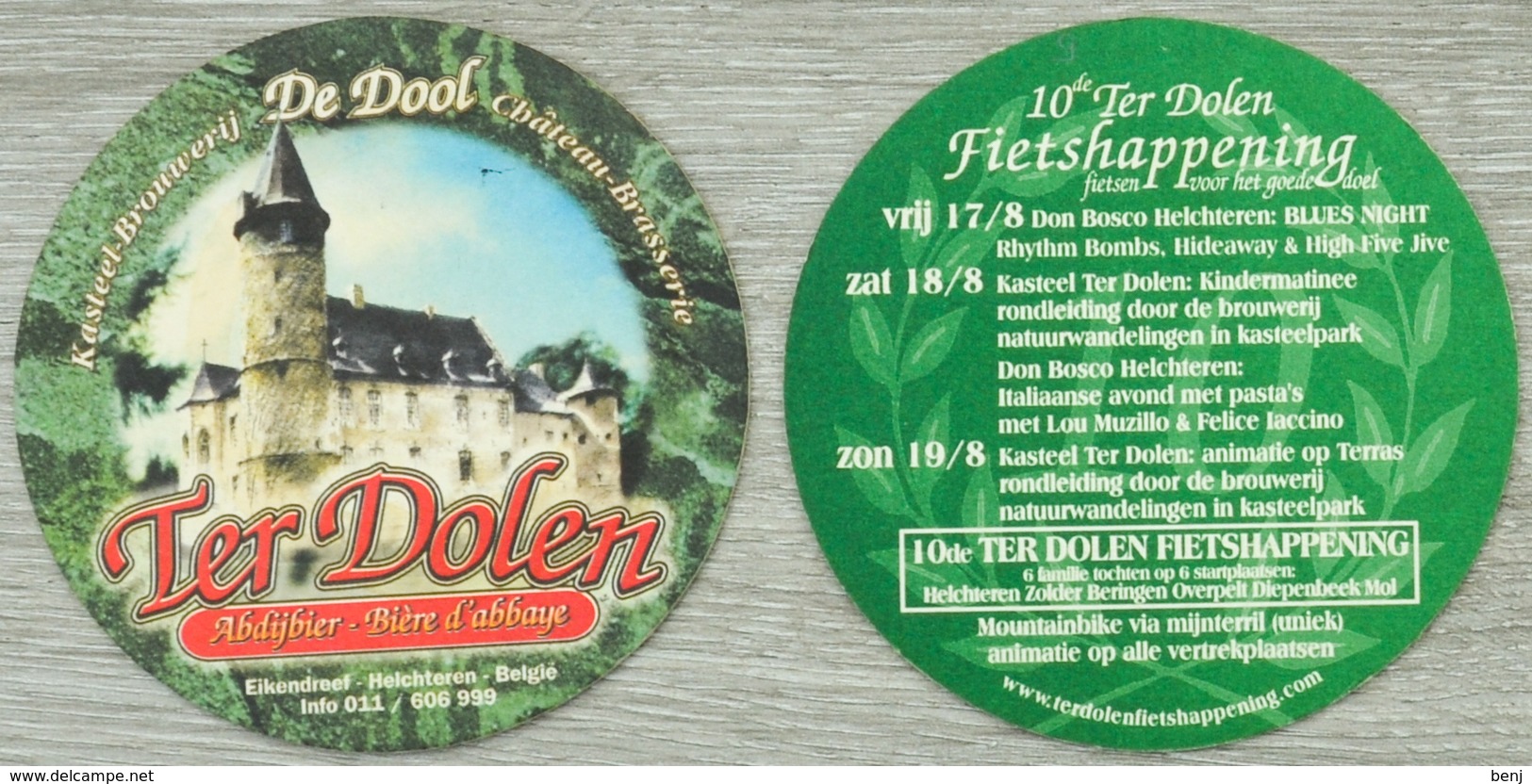 Sous-bock TER DOLEN Abdijbier Bière D'abbaye De Dool Château Kasteel Bierdeckel Beermat Bierviltje (CX) - Sous-bocks