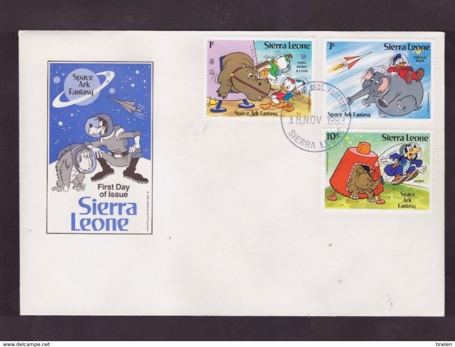 SIERRA LEONE - 1811 1983  FDC "SPACE ARK FANTASY" - Sierra Leone (1961-...)