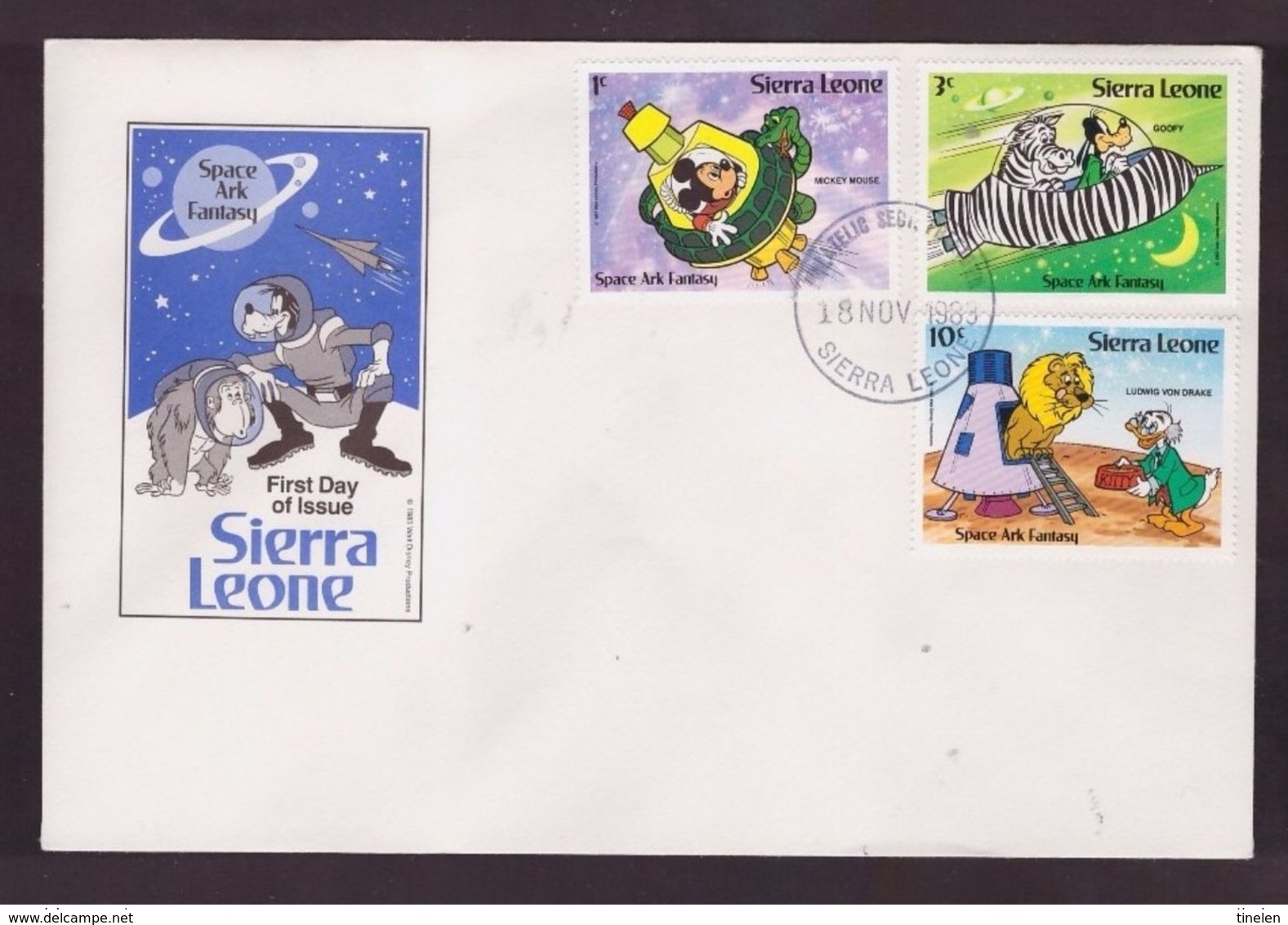 SIERRA LEONE - 1811 1983  FDC "SPACE ARK FANTASY" - Sierra Leone (1961-...)