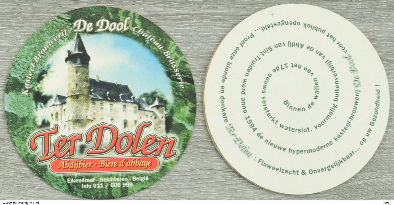 Sous-bock TER DOLEN Abdijbier Bière D'abbaye De Dool Château Kasteel Bierdeckel Beermat Bierviltje (N) - Sous-bocks