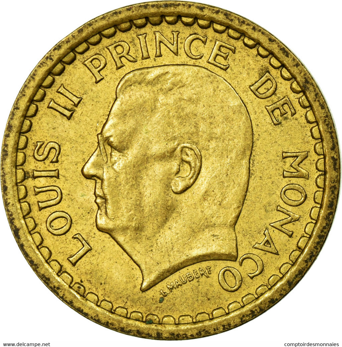 Monnaie, Monaco, Franc, Undated (1943), TTB, Cupro-Aluminium, Gadoury:MC 132 - 1922-1949 Louis II