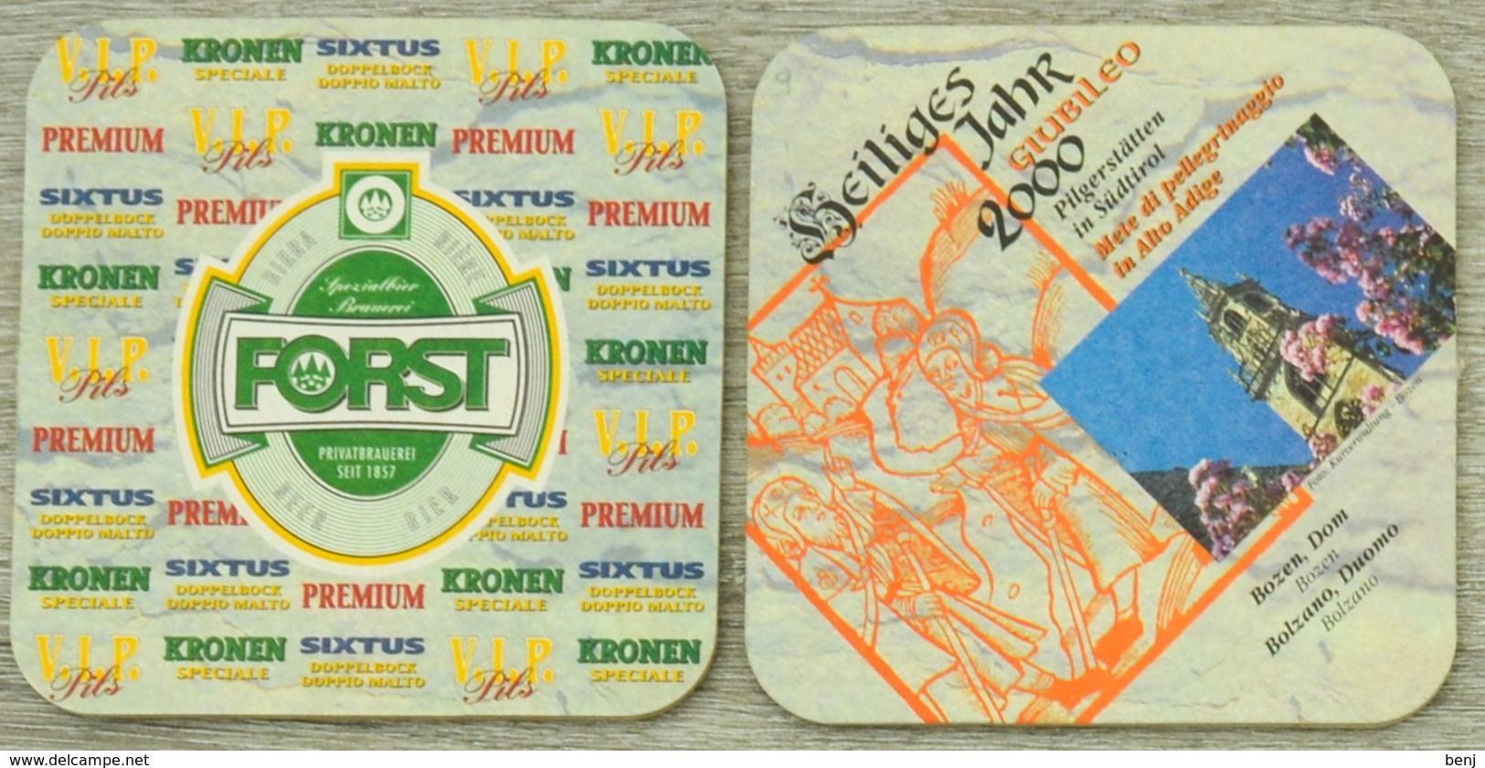 Sous-bock  FORST Giubileo 2000 Südtirol Bozen Dom Bolzano Duomo Dôme Bierdeckel Beermat Bierviltje (CX) - Sous-bocks