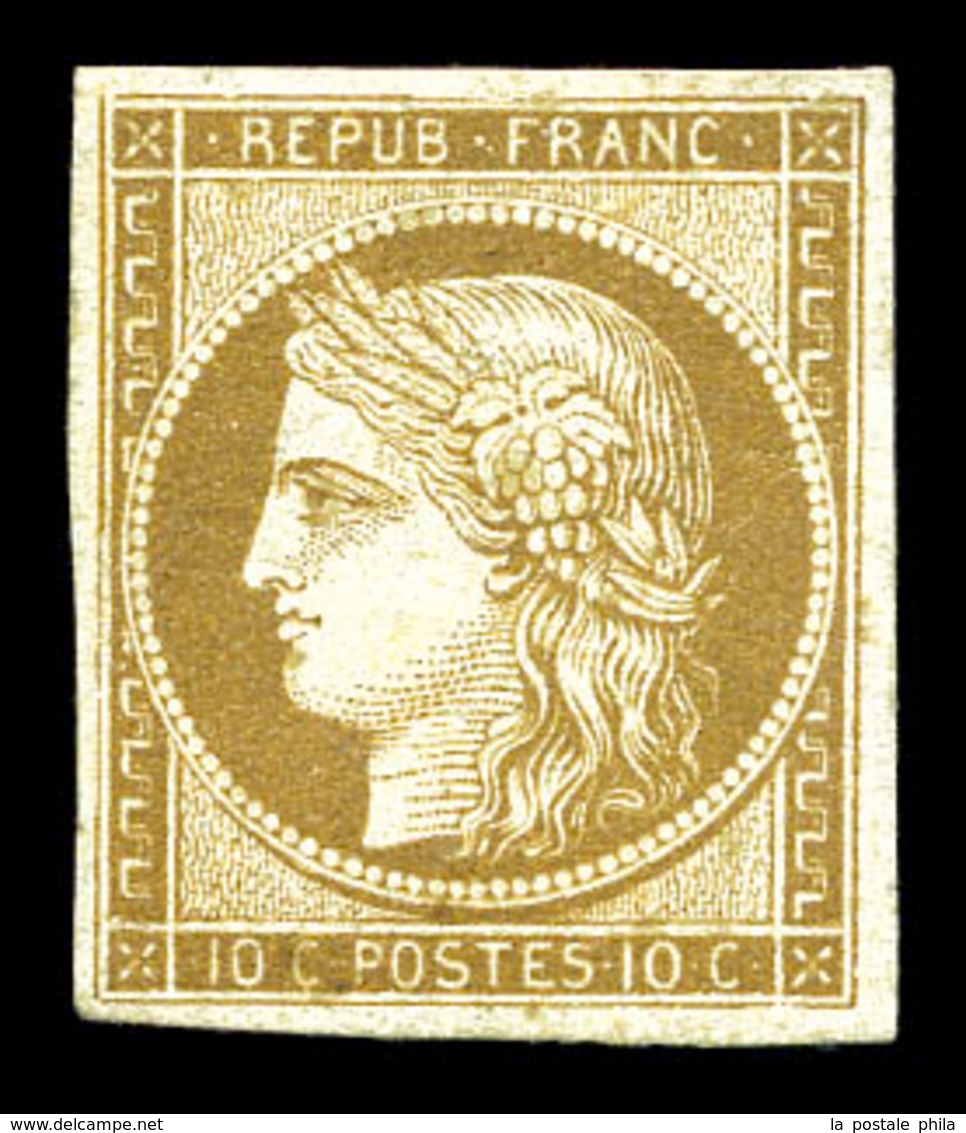 * N°1, 10c Bistre-jaune, Frais, SUP. R (signé Calves/certificat)  Qualité: *  Cote: 3000 Euros - 1849-1850 Ceres
