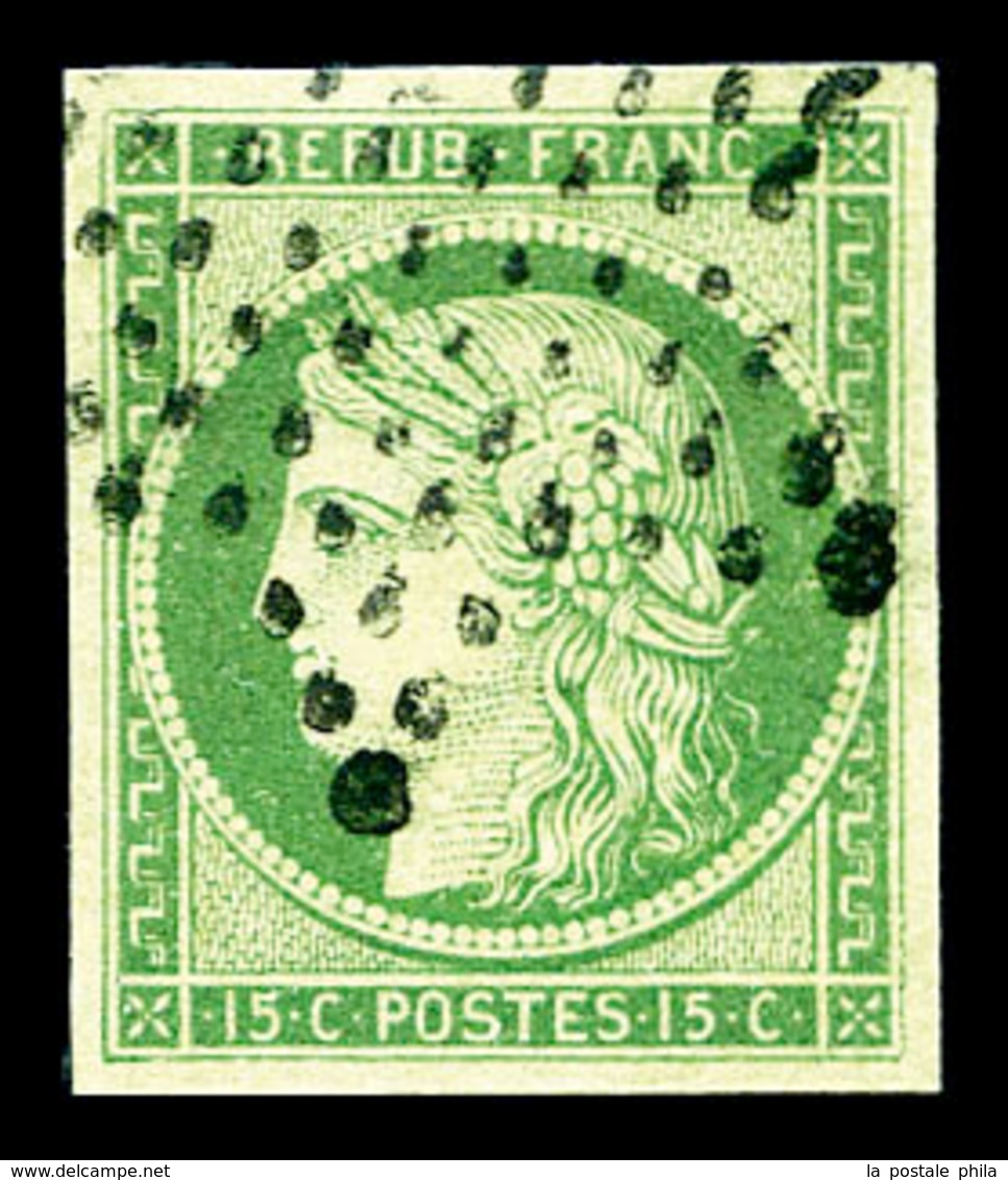 O N°2, 15c Vert, Belles Marges. TTB (signé Calves/certificat)  Qualité: O  Cote: 1050 Euros - 1849-1850 Ceres
