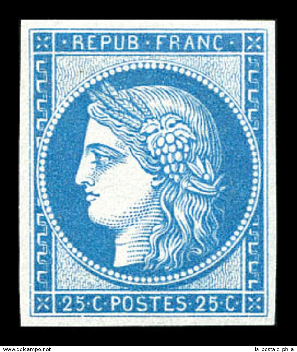 ** N°4d, 25c Bleu, Impression De 1862, Fraîcheur Postale. SUP (certificat)  Qualité: ** - 1849-1850 Cérès