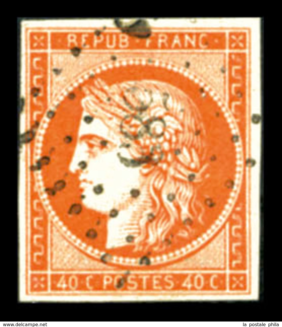 O N°5, 40c Orange Obl Pc '583', Frais, TB (signé Scheller/certificat)  Qualité: O  Cote: 500 Euros - 1849-1850 Cérès