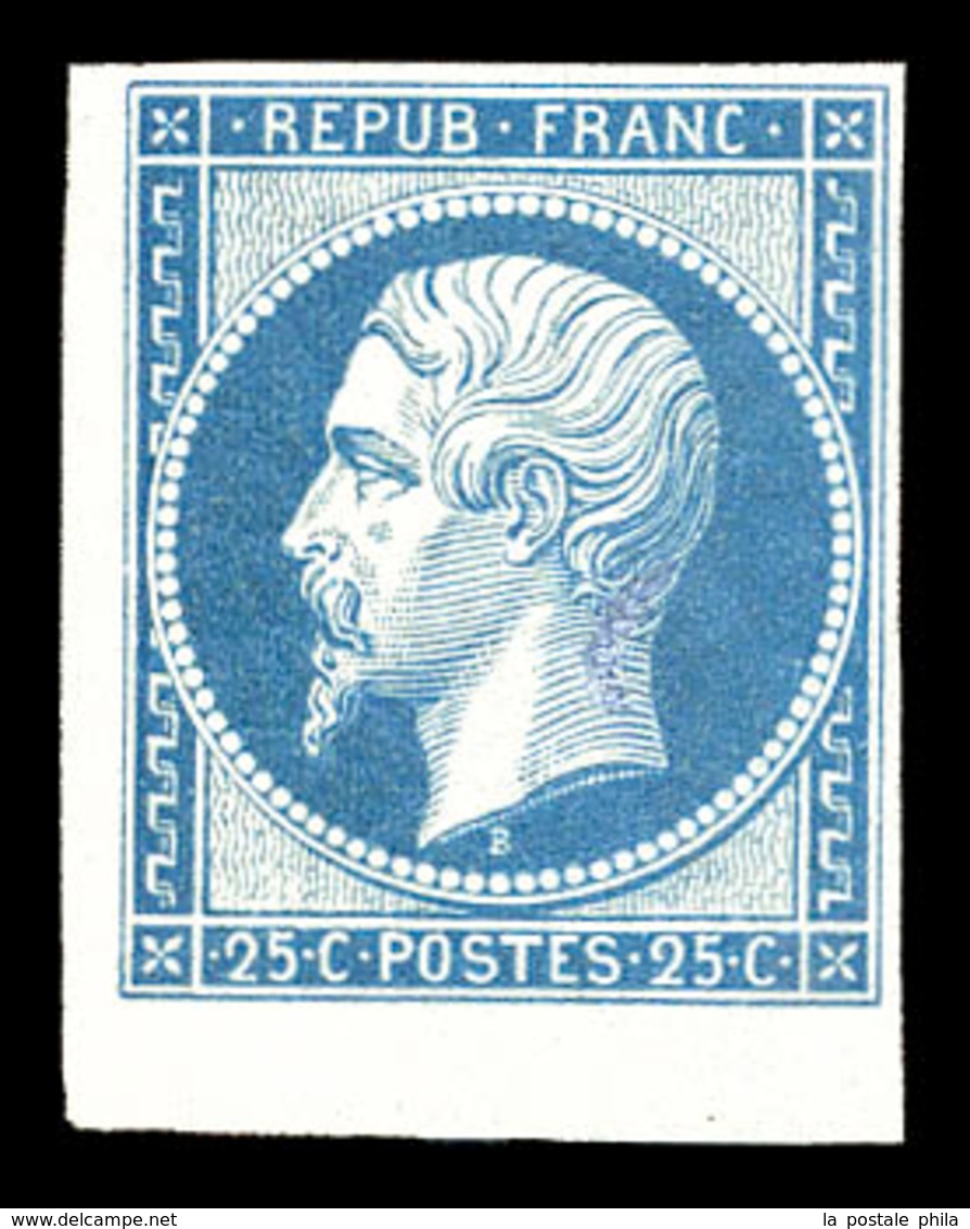 * N°10c, 25c Bleu, Impression De 1862, Petit Cdf. TTB (certificat)  Qualité: *  Cote: 600 Euros - 1852 Louis-Napoléon