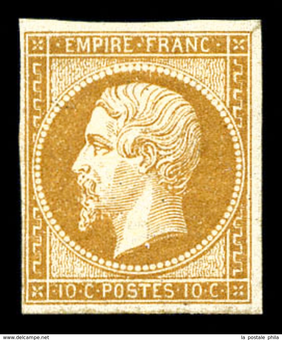 * N°13A, 10c Bistre Type I. TB (signé Brun)  Qualité: *  Cote: 900 Euros - 1853-1860 Napoleon III