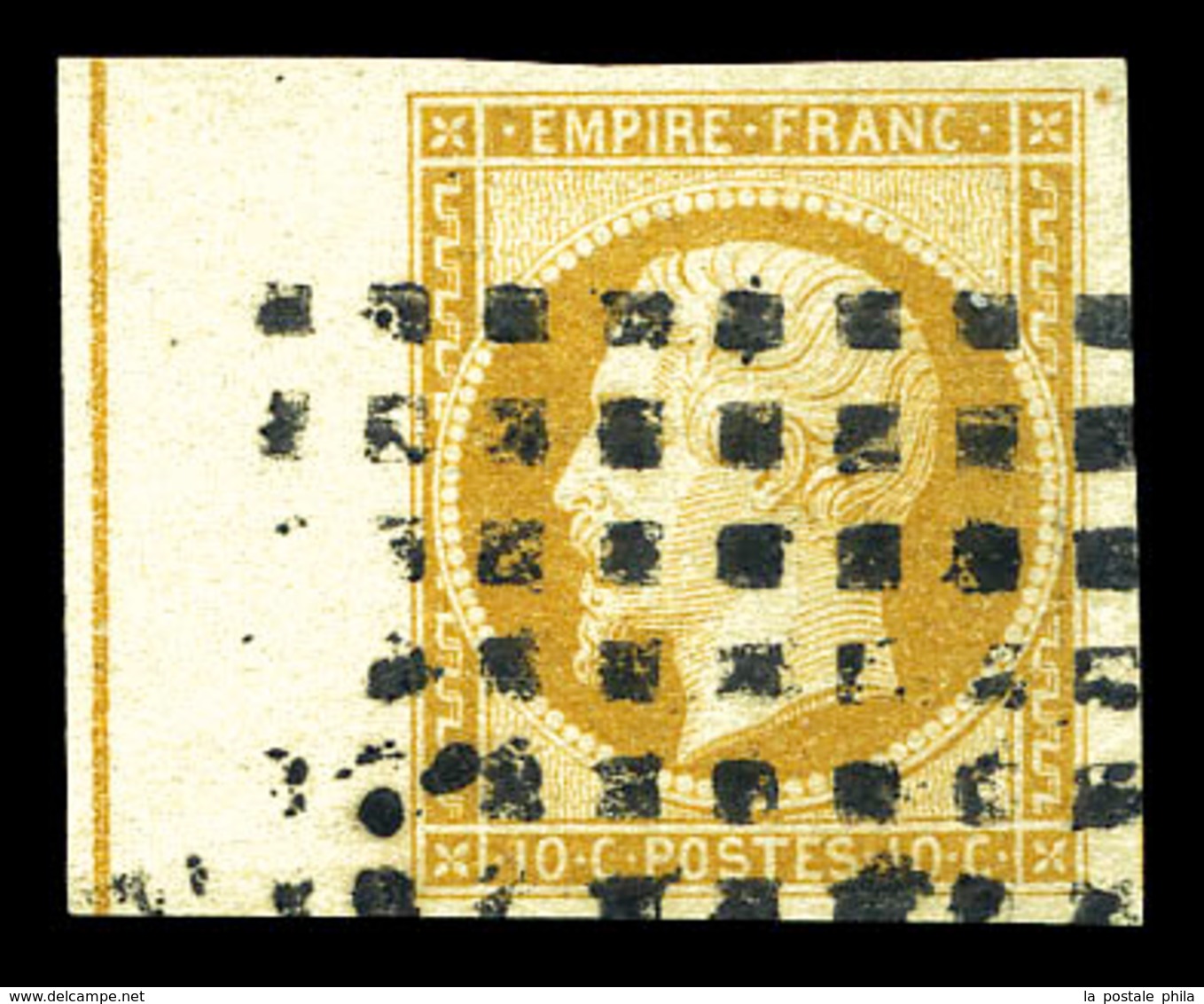 O N°13Ad, 10c Bistre, Bdf Avec Filet D'encadrement. SUP (signé Calves/certificat)  Qualité: O  Cote: 950 Euros - 1853-1860 Napoléon III